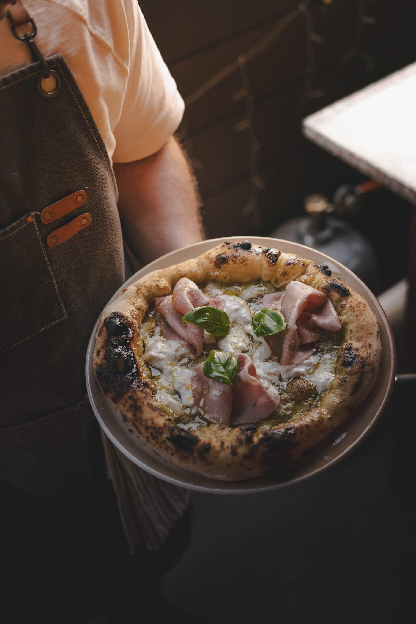 Mortadella pizza